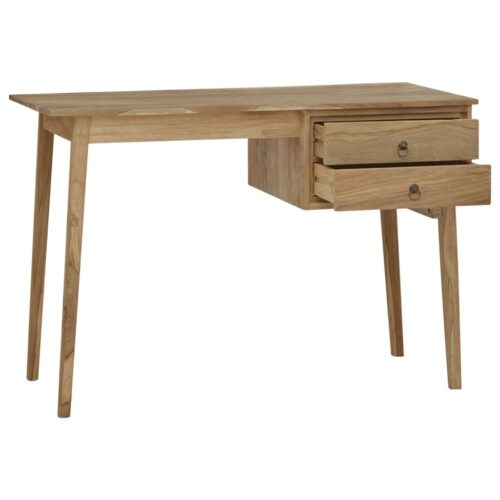 Desk with 2 Drawers 110x52x75cm Solid Wood Teak - Image 3