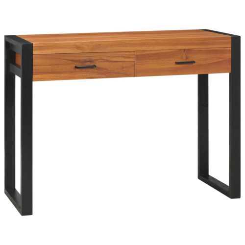 Desk with 2 Drawers 100x40x75cm Teak Wood - Image 2