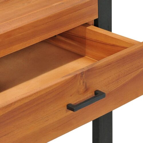 Desk with 2 Drawers 100x40x75cm Teak Wood - Image 8
