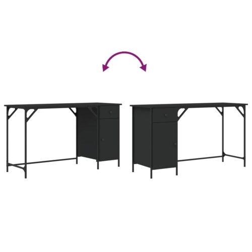 Computer Desk Black 131x48x75cm Engineered Wood - Image 9