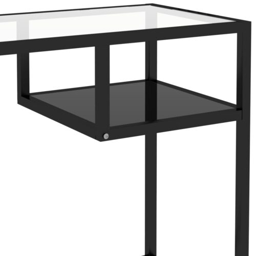 Computer Desk Black 100x36x74cm Glass - Image 6