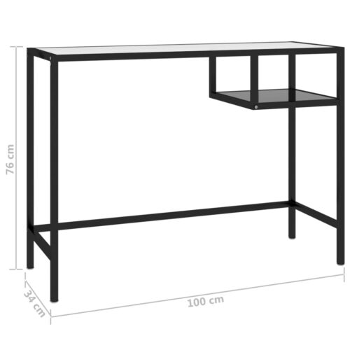 Computer Desk Black 100x36x74cm Glass - Image 7