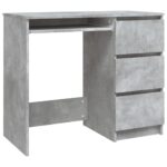 Desk Concrete Grey 90x45x76cm Engineered Wood