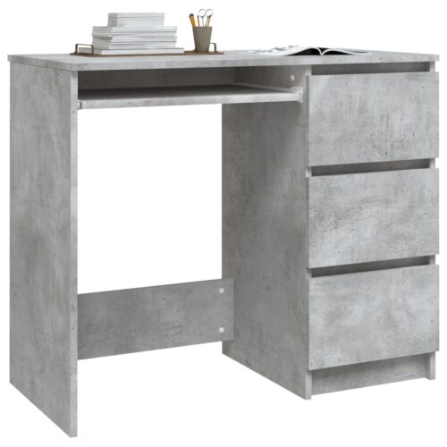 Desk Concrete Grey 90x45x76cm Engineered Wood - Image 3