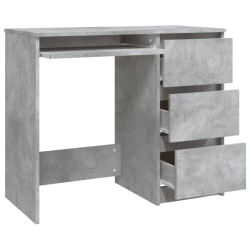 Desk Concrete Grey 90x45x76cm Engineered Wood - Image 4