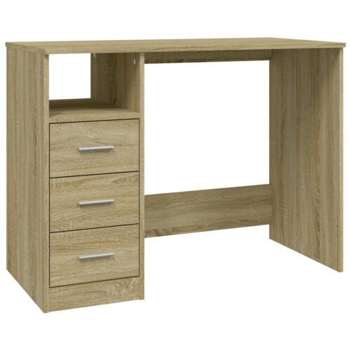 Desk with Drawers Sonoma Oak 102x50x76cm Engineered Wood