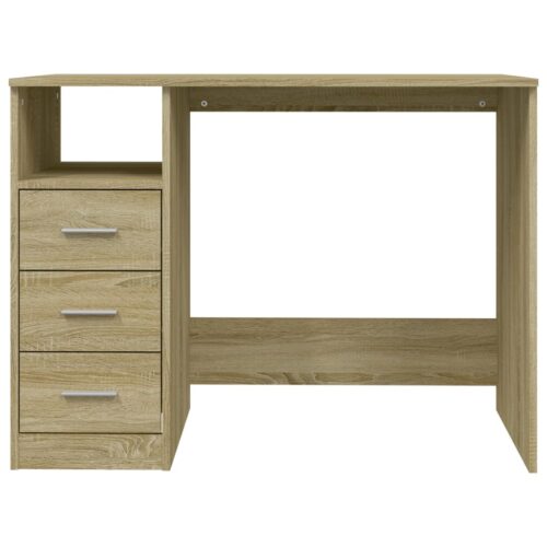 Desk with Drawers Sonoma Oak 102x50x76cm Engineered Wood - Image 6