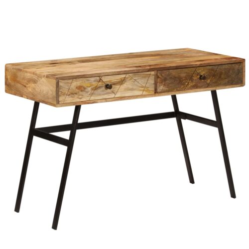 Writing Desk with Drawers Solid Mango Wood 110x50x76cm - Image 2