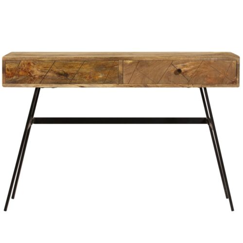Writing Desk with Drawers Solid Mango Wood 110x50x76cm - Image 3