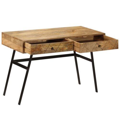 Writing Desk with Drawers Solid Mango Wood 110x50x76cm - Image 4