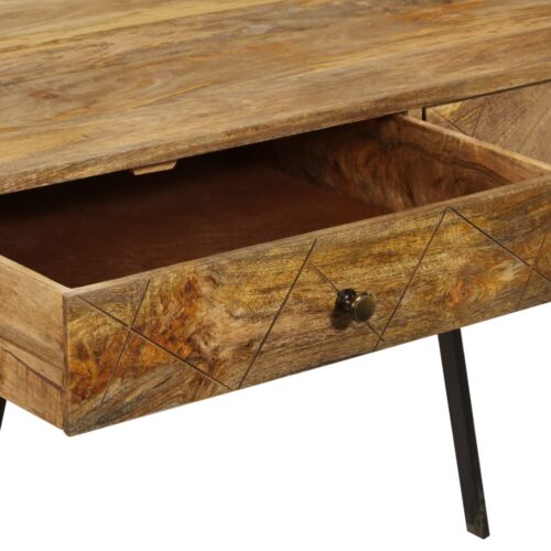 Writing Desk with Drawers Solid Mango Wood 110x50x76cm - Image 8