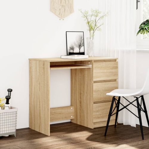 Desk Sonoma Oak 90x45x76cm Engineered Wood - Image 2