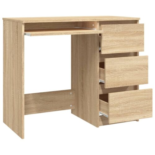 Desk Sonoma Oak 90x45x76cm Engineered Wood - Image 4