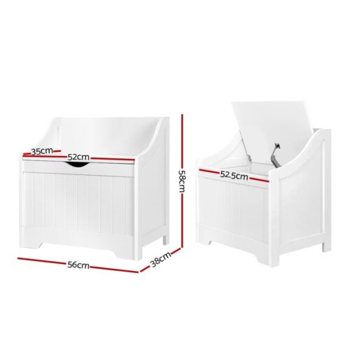 Keezi Kids Toy Box Chest Children Storage Clothes Toys Organiser Square - Image 2
