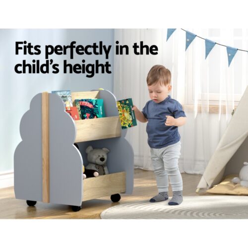 Keezi Kids Toy Box Bookshelf Storage Bookcase Organiser Display Shelf - Image 4