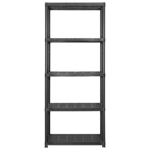 Storage Shelf 5-Tier Black 213x38x170cm Plastic - Image 3