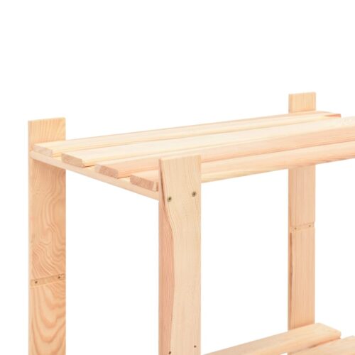 3-Tier Storage Racks 3pcs 60x38x90cm Solid Pine Wood 150KG - Image 6