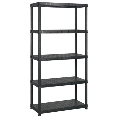 Storage Shelf 5-Tier Black 170x40x185cm Plastic - Image 2