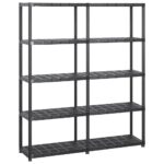 Storage Shelf 5-Tier Black 142x38x170cm Plastic