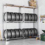 2-Layer Tire Racks 2pcs Silver 110x40x180cm Steel