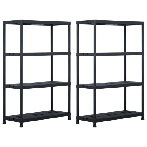 Storage Shelf Racks 2pcs Black 220KG 90x40x138cm Plastic