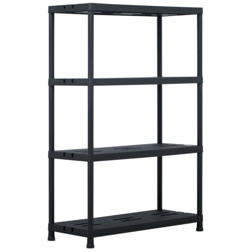 Storage Shelf Racks 2pcs Black 220KG 90x40x138cm Plastic - Image 2