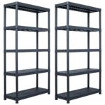 Storage Shelf Racks 2pcs Black 250KG 80x40x180cm Plastic