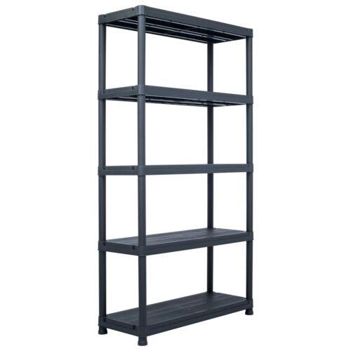 Storage Shelf Racks 2pcs Black 250KG 80x40x180cm Plastic - Image 2