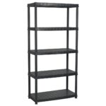 Storage Shelf 5-Tier Black 85x40x185cm Plastic