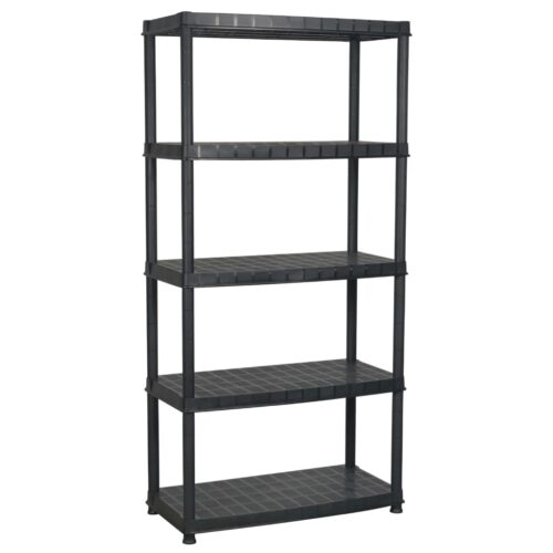 Storage Shelf 5-Tier Black 85x40x185cm Plastic