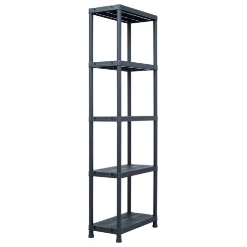 Storage Shelf Racks 2pcs Black 125KG 60x30x180cm Plastic - Image 2