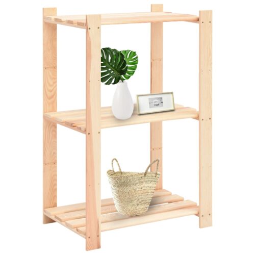3-Tier Storage Rack 60x38x90cm Solid Pine Wood 150KG - Image 2