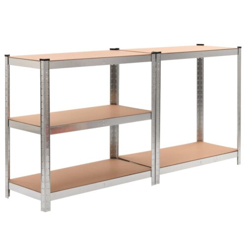 5-Layer Storage Shelf Silver Steel Engineered Wood - Image 2