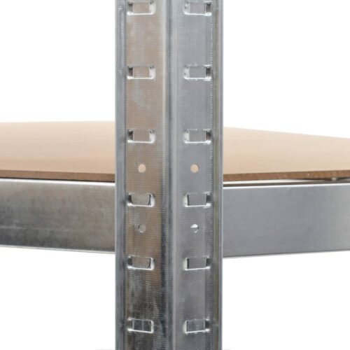 5-Layer Storage Shelf Silver Steel Engineered Wood - Image 7