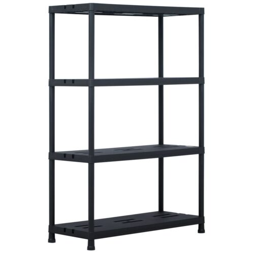 Storage Shelf Rack Black 220KG 90x40x138cm Plastic