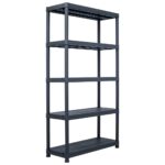 Storage Shelf Rack Black 250KG 80x40x180cm Plastic