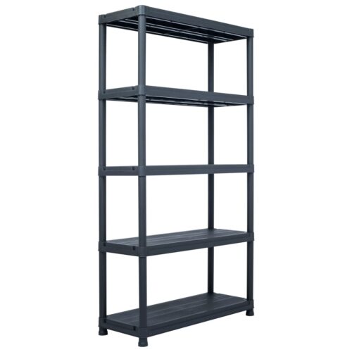 Storage Shelf Rack Black 250KG 80x40x180cm Plastic