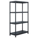Storage Shelf Rack Black 100KG 60x30x138cm Plastic