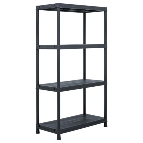 Storage Shelf Rack Black 100KG 60x30x138cm Plastic