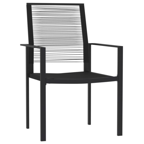 3-Piece Garden Dining Set Black - Image 2