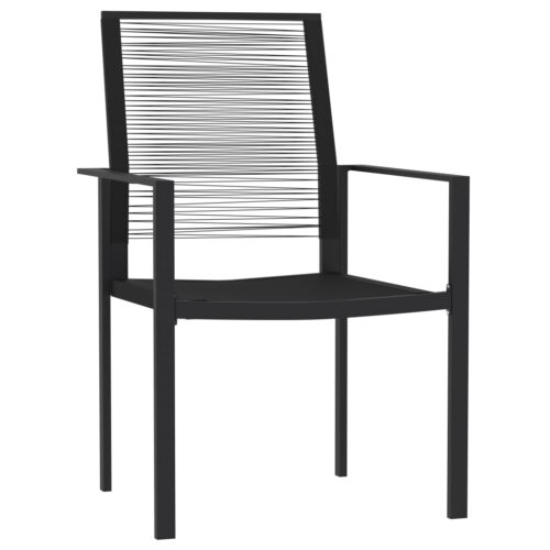 3-Piece Garden Dining Set Black - Image 3