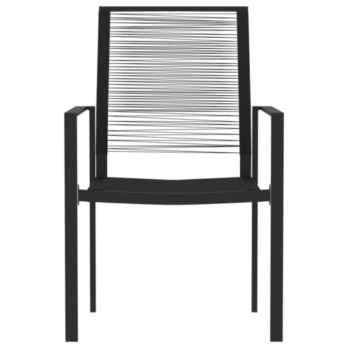3-Piece Garden Dining Set Black - Image 4