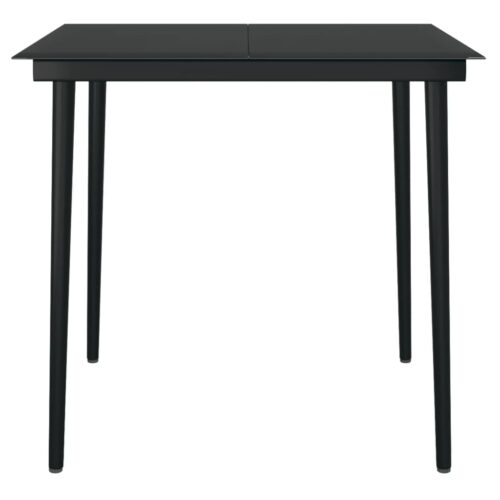 3-Piece Garden Dining Set Black - Image 6