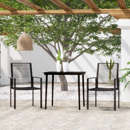3-Piece Garden Dining Set Black - Image 8