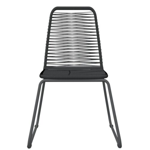 3-Piece Garden Dining Set Black - Image 3