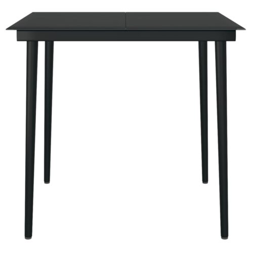 3-Piece Garden Dining Set Black - Image 5