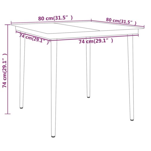3-Piece Garden Dining Set Black - Image 7
