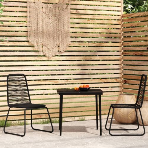3-Piece Garden Dining Set Black - Image 8