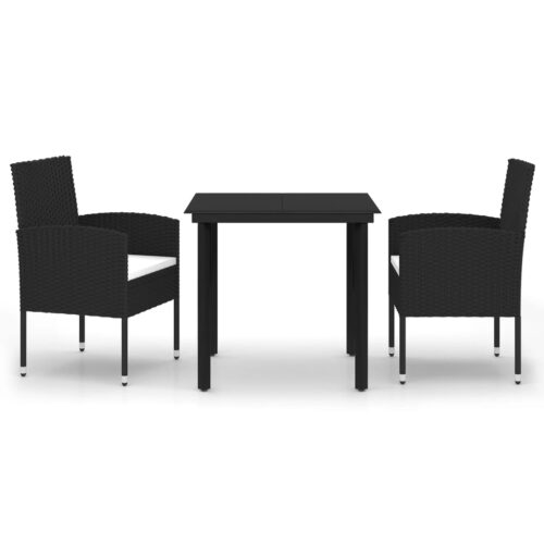 3-Piece Garden Dining Set Outdoor Patio Bistro Chairs Table Wooden Furniture
