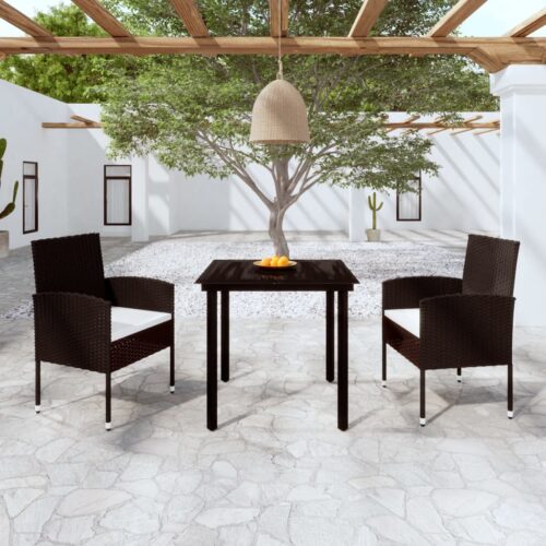 3-Piece Garden Dining Set Outdoor Patio Bistro Chairs Table Wooden Furniture - Image 8